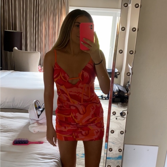 Revolve Superdown Dayana Corset Mini Dress in Red Multi - Picture 4 of 4